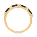 Onyx & White (1/4 ct. ) Stack Ring in 14k Gold