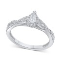 Pear Twist Engagement Ring (1/2 ct. ) in 14k White Yellow or Gold