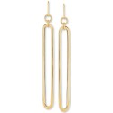 Polished Oblong Drop Earrings in 14k Gold