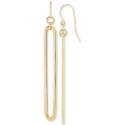 Polished Oblong Drop Earrings in 14k Gold