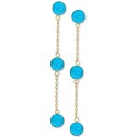 Turquoise (5mm) Drop Earrings in 14k Gold