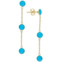 Turquoise (5mm) Drop Earrings in 14k Gold