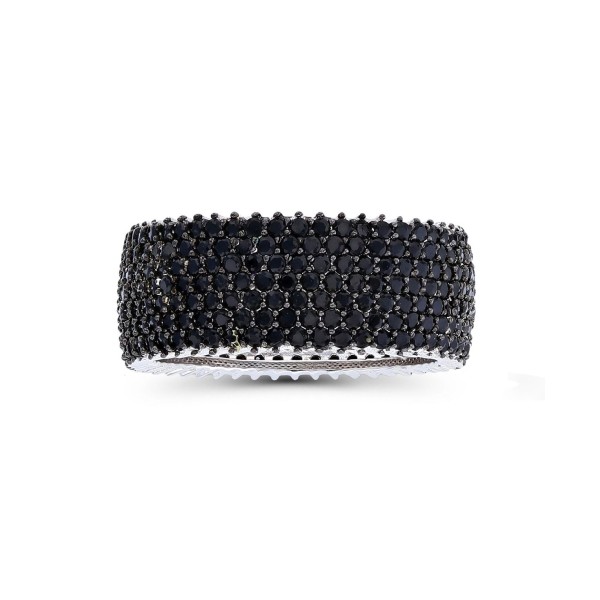 Black Spinel Pave Eternity Ring