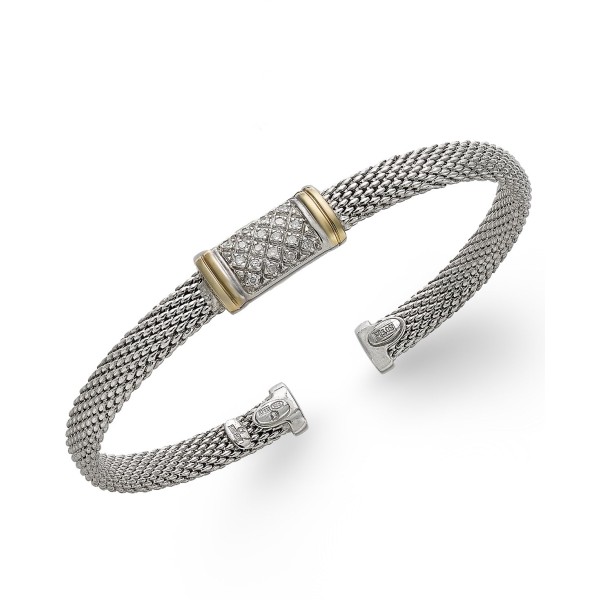 Mesh Bangle Bracelet in 14k Gold and (1/8 ct. )