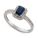 Sapphire (1/2 ct. ) & (1/5 ct. ) Ring in 14k Gold