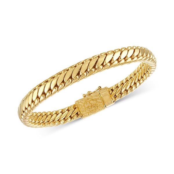 Heavy Serpentine Bracelet in 14k Gold-Plated