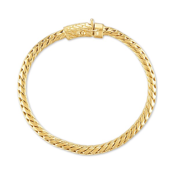 Heavy Serpentine Bracelet in 14k Gold-Plated