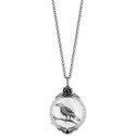 White (4-5/8 ct. ) (1/6 ct. ) & Black Crow Pendant Necklace & Black Rhodium-Plate 16