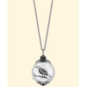 White (4-5/8 ct. ) (1/6 ct. ) & Black Crow Pendant Necklace & Black Rhodium-Plate 16