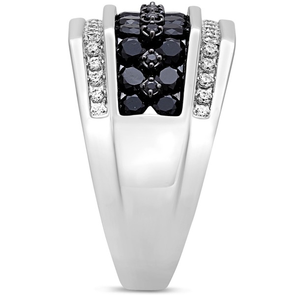 Men's Black & White Ring (2 ct. ) in 10k White Gold