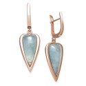 Milky Aquamarine Drop Earrings in Gold over