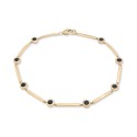 Onyx Bezel Bar Bracelet in 14k Gold