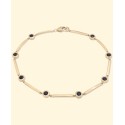 Onyx Bezel Bar Bracelet in 14k Gold