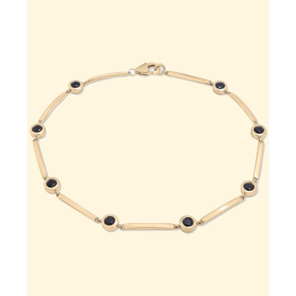 Onyx Bezel Bar Bracelet in 14k Gold