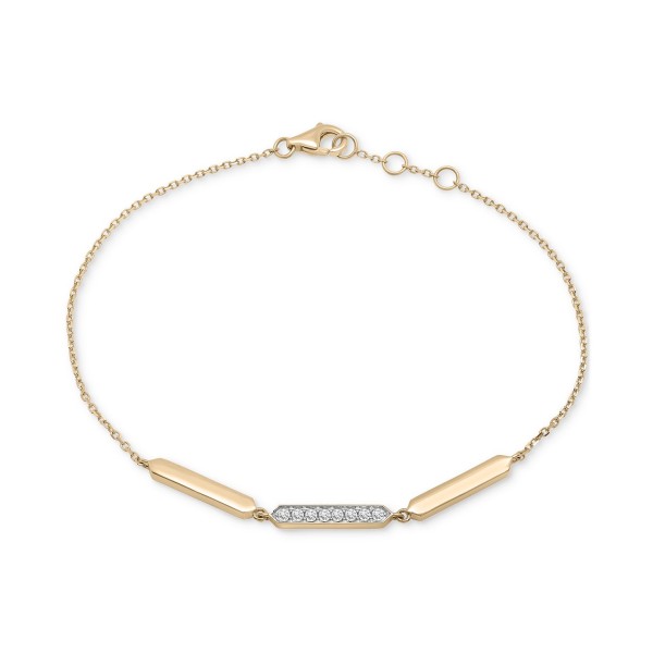 Polished Bar Bracelet (1/10 ct. ) in 14k Gold