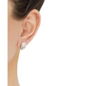 Cultured (8mm) & Cubic Stud Earrings