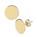 Flat Disc Stud Earrings in 14k Gold (13mm)