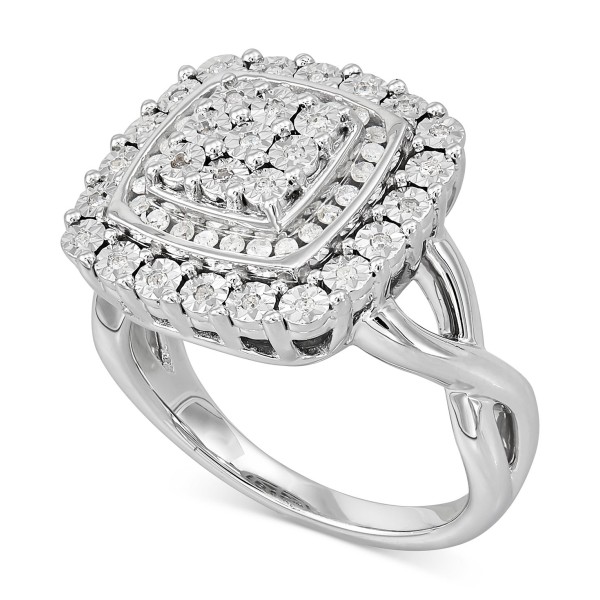 Square Cluster Ring (1/4 ct. )