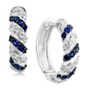 Sapphire (1/2 ct. ) & White Sapphire (3/4 ct. ) Small Hoop Earrings 0.72