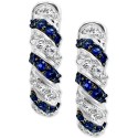 Sapphire (1/2 ct. ) & White Sapphire (3/4 ct. ) Small Hoop Earrings 0.72