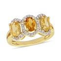 Citrine (1-1/3 ct.) and (1/5 ct.) 3- Ring in 18k Yellow Gold over