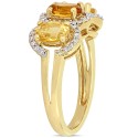 Citrine (1-1/3 ct.) and (1/5 ct.) 3- Ring in 18k Yellow Gold over