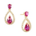 (1-1/5 ct. ) & (1/20 ct. ) Openwork Teardrop Drop Earrings in 14k Gold-Plated