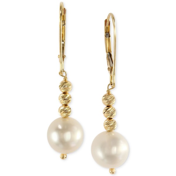 Cultured Drop Earrings in 14k Gold (8-1/2mm)