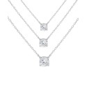 White Sapphire Trle Layer Pendant Necklace (1-7/8 ct. ) 16-1/2