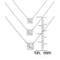 White Sapphire Trle Layer Pendant Necklace (1-7/8 ct. ) 16-1/2