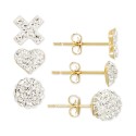 3-Pc. Set Pave Stud Earrings in 10k Gold