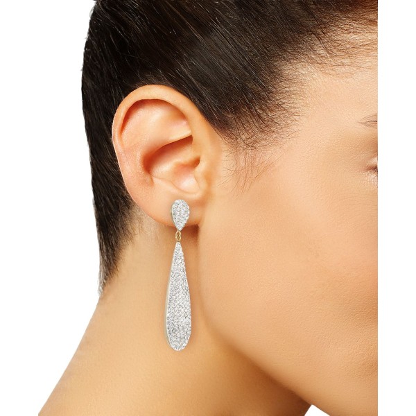 Pavé Elongated Drop Earrings