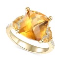 Citrine (4-1/4 ct. ) & White (1/4 ct. ) Statement Ring in 14k Gold-Plated