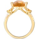 Citrine (4-1/4 ct. ) & White (1/4 ct. ) Statement Ring in 14k Gold-Plated