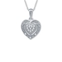 2-Pc. Set (1/6 ct. ) Heart Cluster Pendant Necklace & Matching Stud Earrings