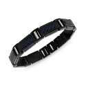 (1/5 ct. ) & Blue Carbon Fiber Bracelet in Black Ion-Plated Stainless Steel