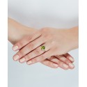 Peridot (2-3/4 ct. ) & (1/20 ct. ) Ring in 14k Gold