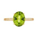 Peridot (2-3/4 ct. ) & (1/20 ct. ) Ring in 14k Gold