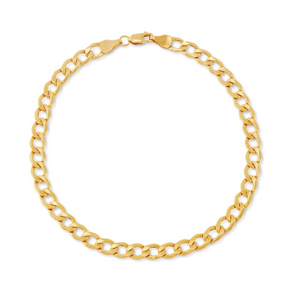 Beveled Chain Bracelet in 10k Gold