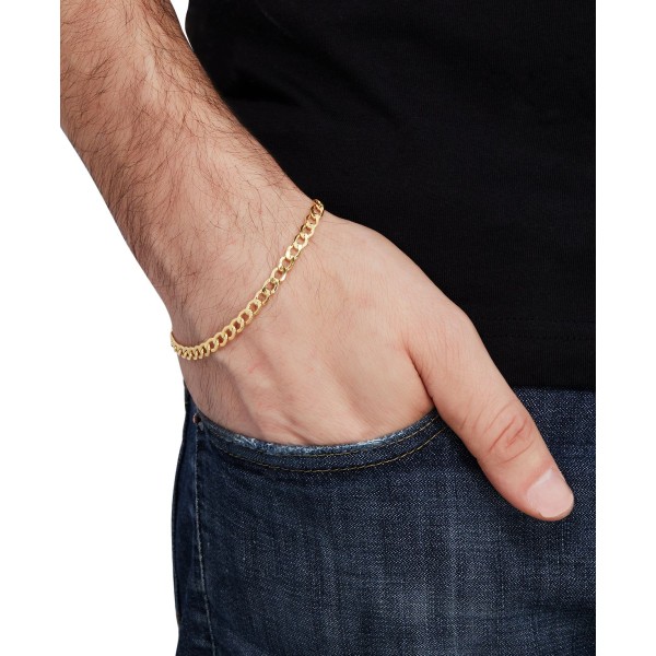 Beveled Chain Bracelet in 10k Gold