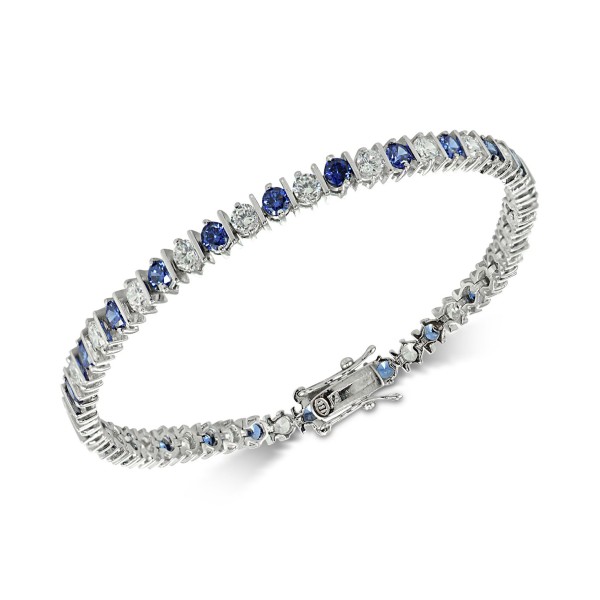 Blue Cubic Tennis Bracelet