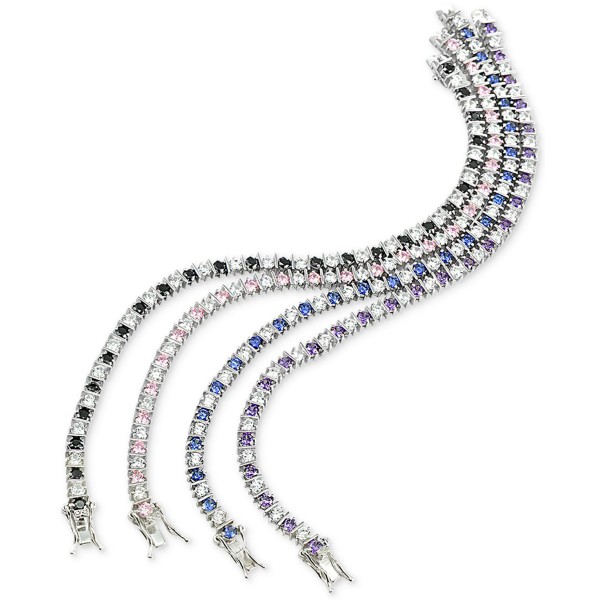 Blue Cubic Tennis Bracelet